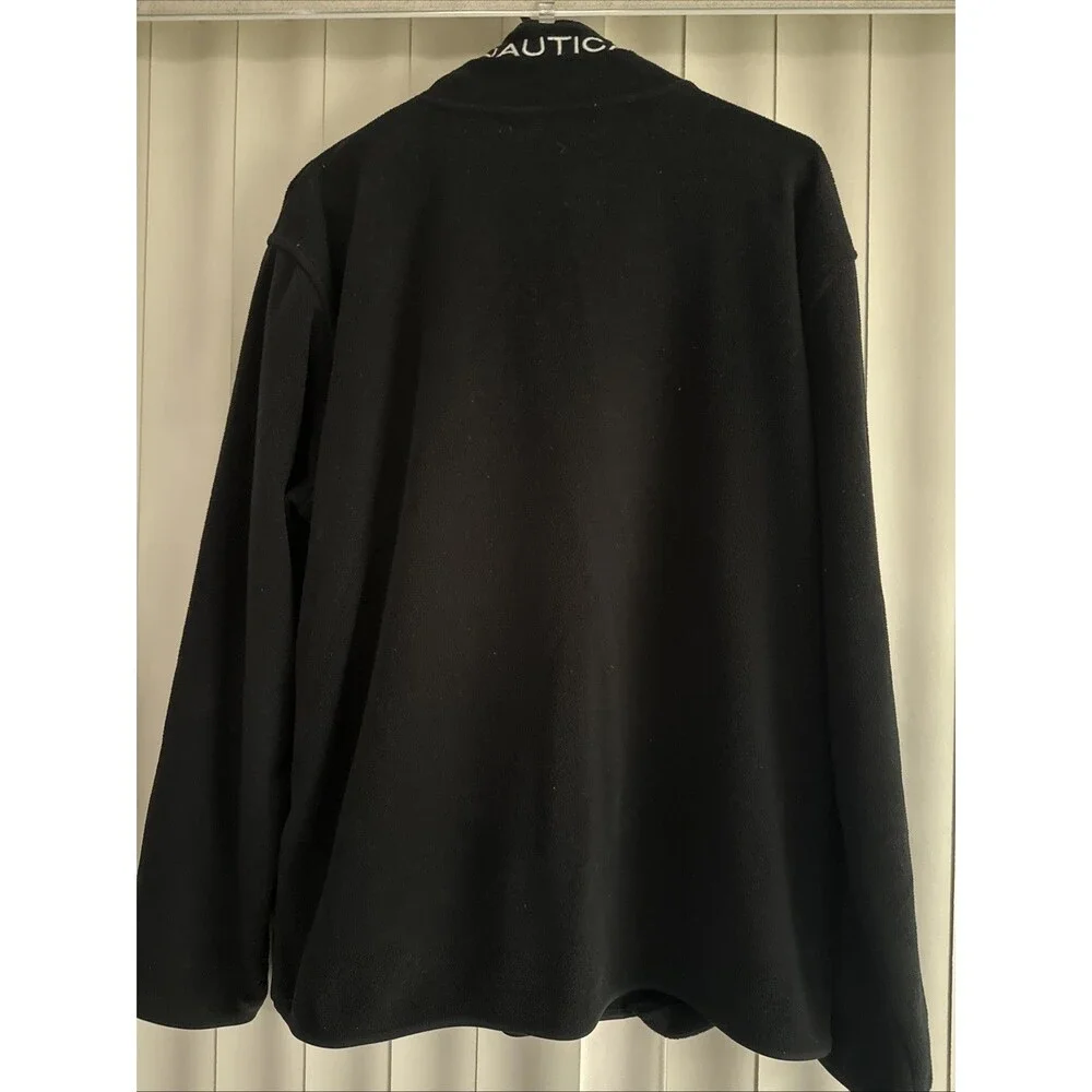 Nautica Black Fleece Pullover Jacket - Mens L